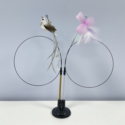Interactive Cat Teaser Wand with Replaceable Heads