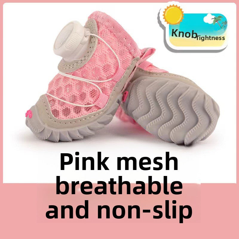 Soft Sole Dog Shoes with Snap Buttons