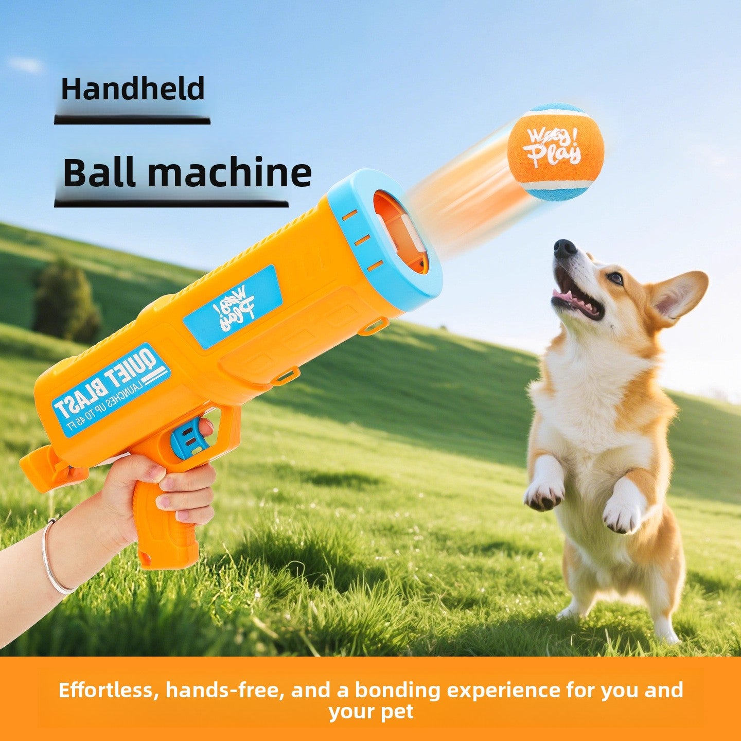Tennis Ball Launcher Dog Toy with Balls