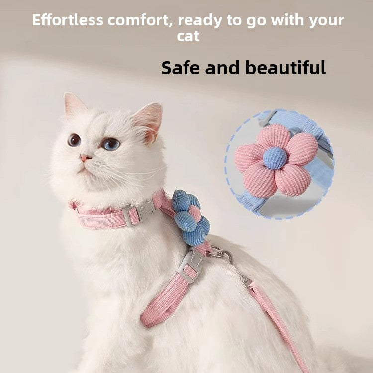 Adjustable Cat Harness Leash with Anti-Escape Design
