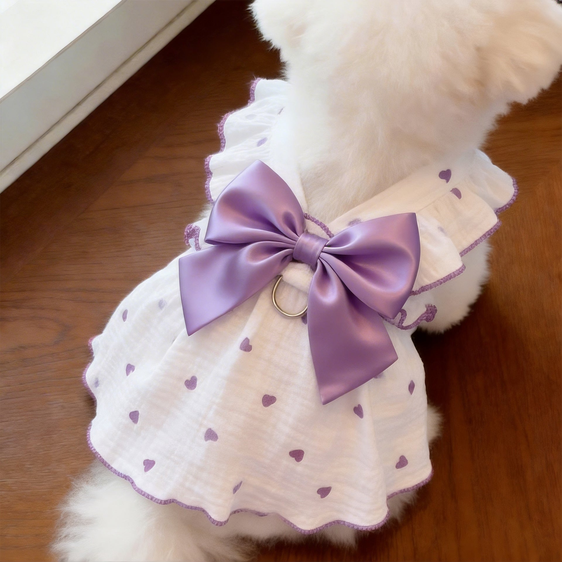 Pet Anti-Shedding Summer Dress with Leash