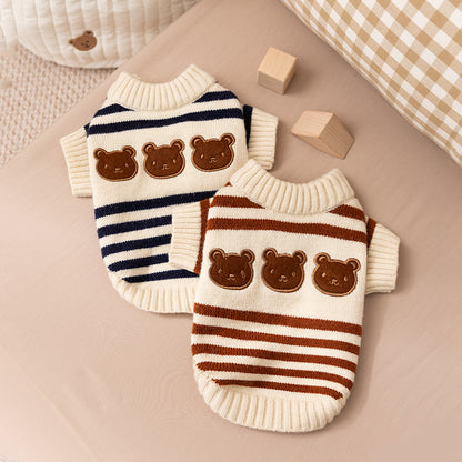 Striped Warm Pet Sweater for Cats and Dogs
