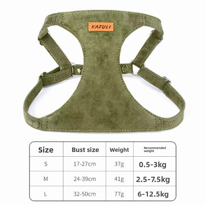 Adjustable Suede Pet Harness Leash for Small Dogs and Cats