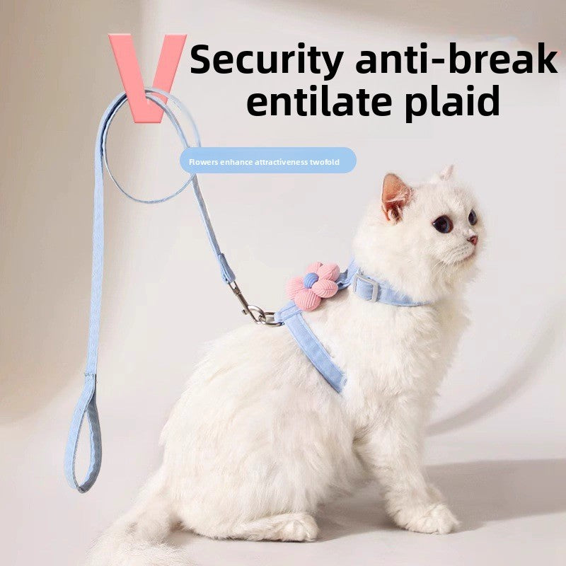 Adjustable Cat Harness Leash with Anti-Escape Design