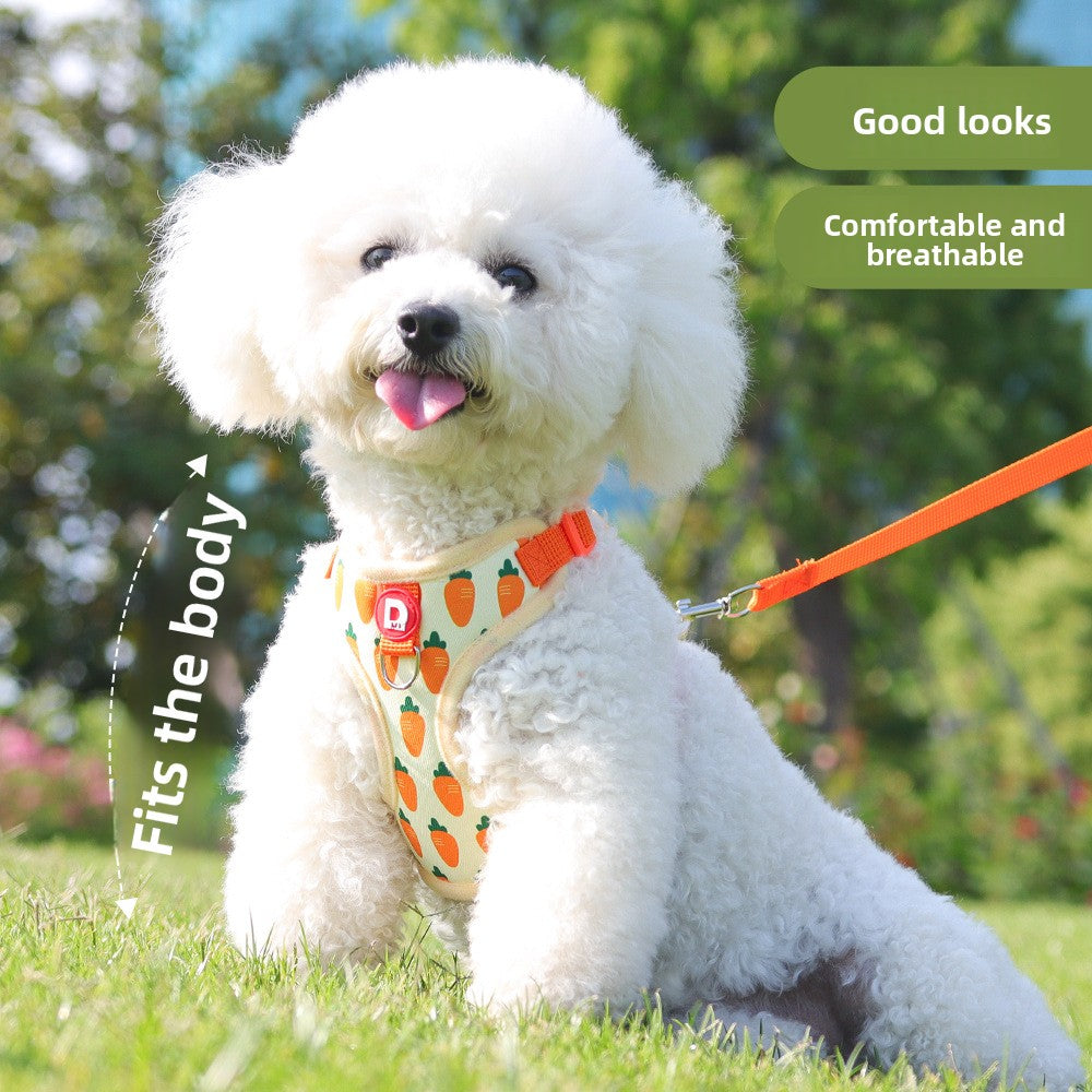 Adjustable Fruit Print Dog Harness