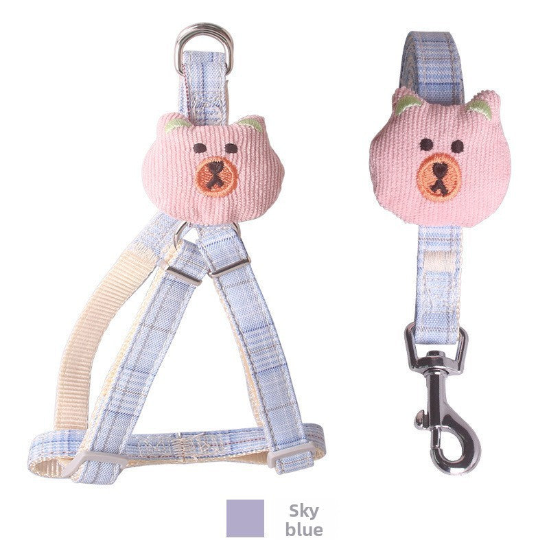 Adjustable Dog Leash Harness with Chest Strap
