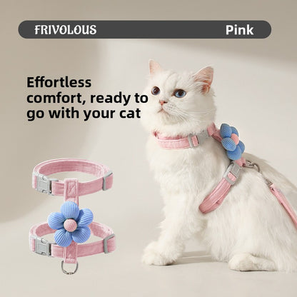 Adjustable Cat Harness Leash with Anti-Escape Design