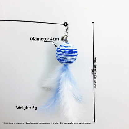 Interactive Cat Teaser Wand with Replaceable Heads