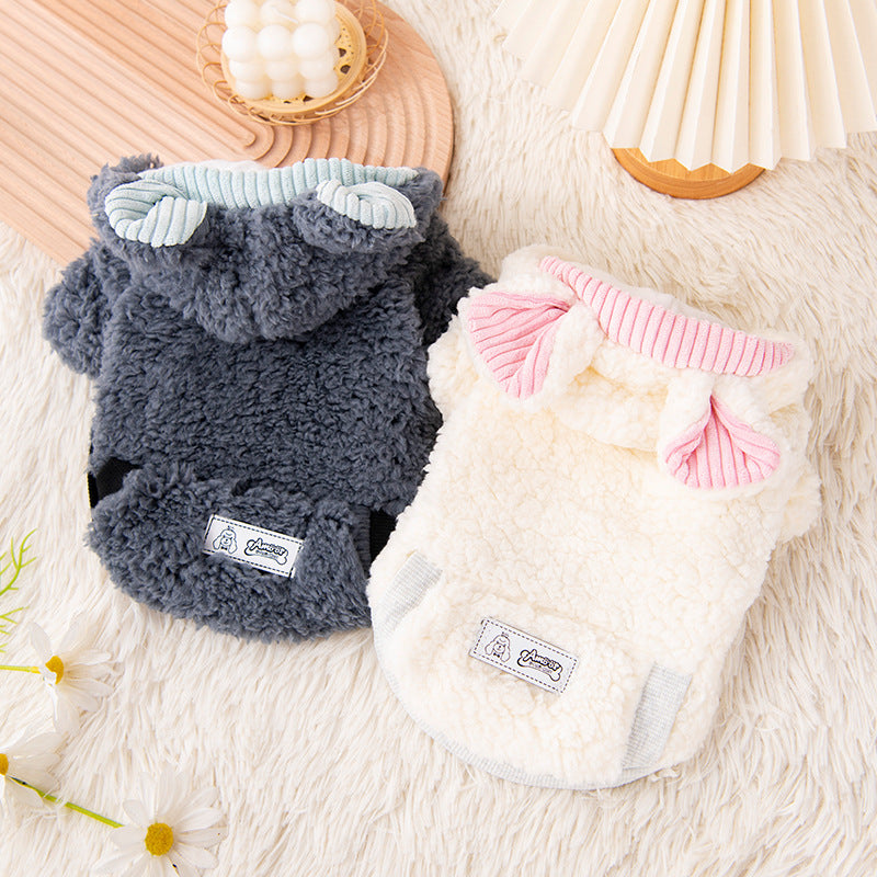 Autumn Thickened Fleece-Lined Dog Clothes for Corgis, Teddy Bears