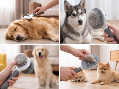 Dog and cat grooming comb close up
