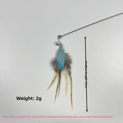 Interactive Cat Teaser Wand with Replaceable Heads