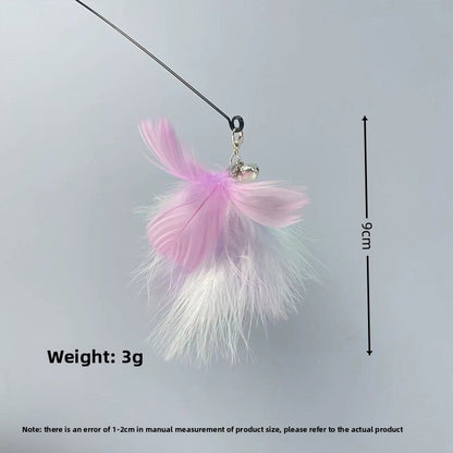 Interactive Cat Teaser Wand with Replaceable Heads