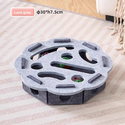Interactive Cat Maze Toy with Bells and Balls