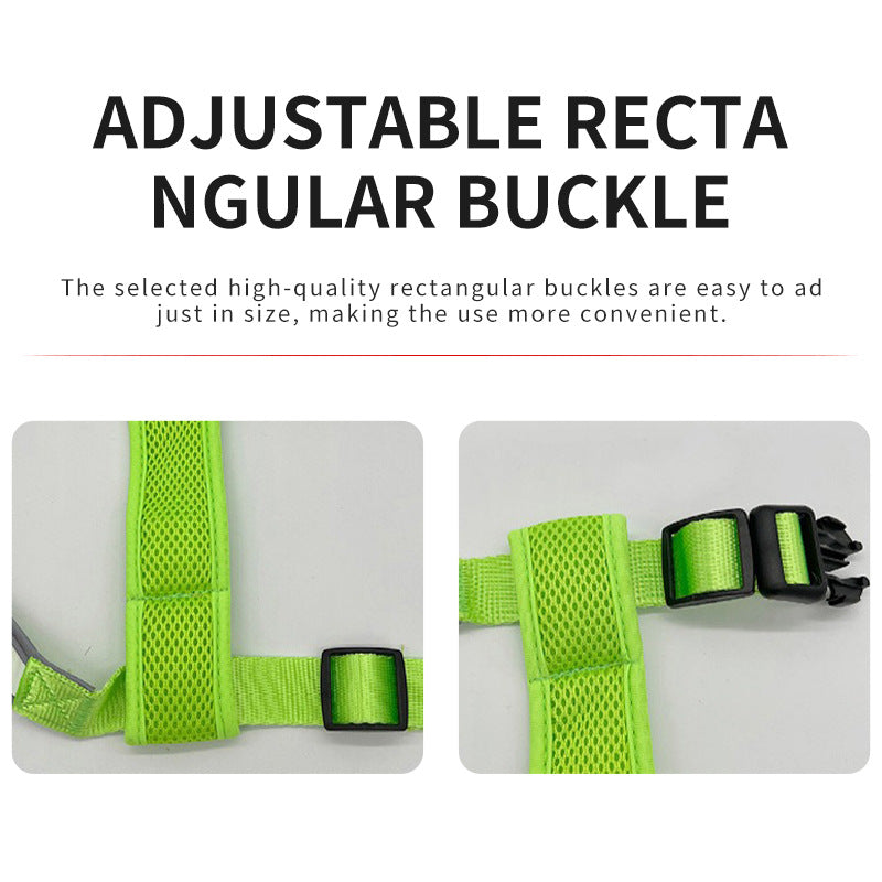 Cross Double Light Strip Pet Dog Vest USB Charging Dog Warning Clothes Luminous Harness