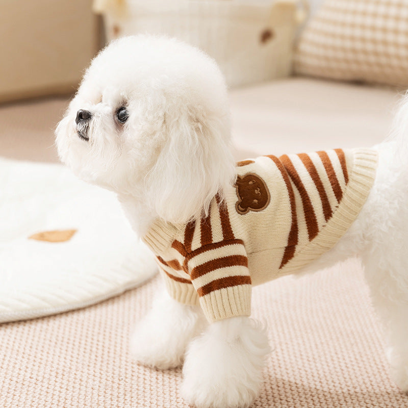 Striped Warm Pet Sweater for Cats and Dogs