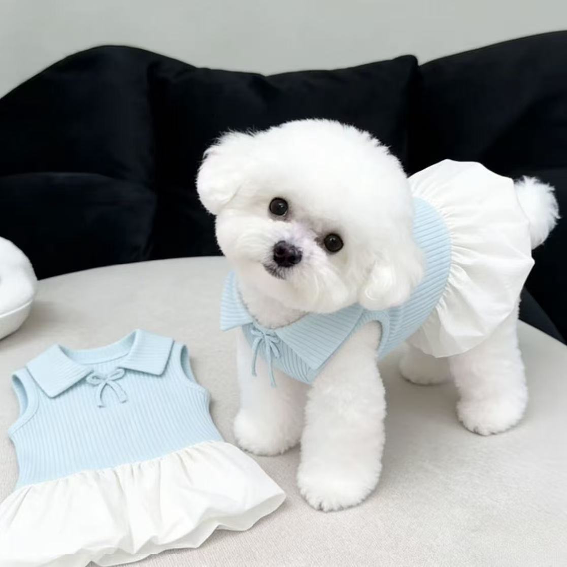 Pet Dog and Cat Polo Collar Dress Summer Thin Style for Small Breeds