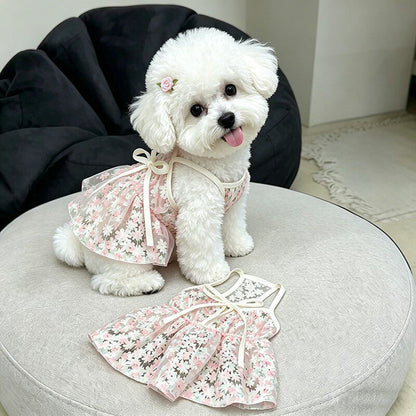 Cherry Blossom Suspender Pet Dress