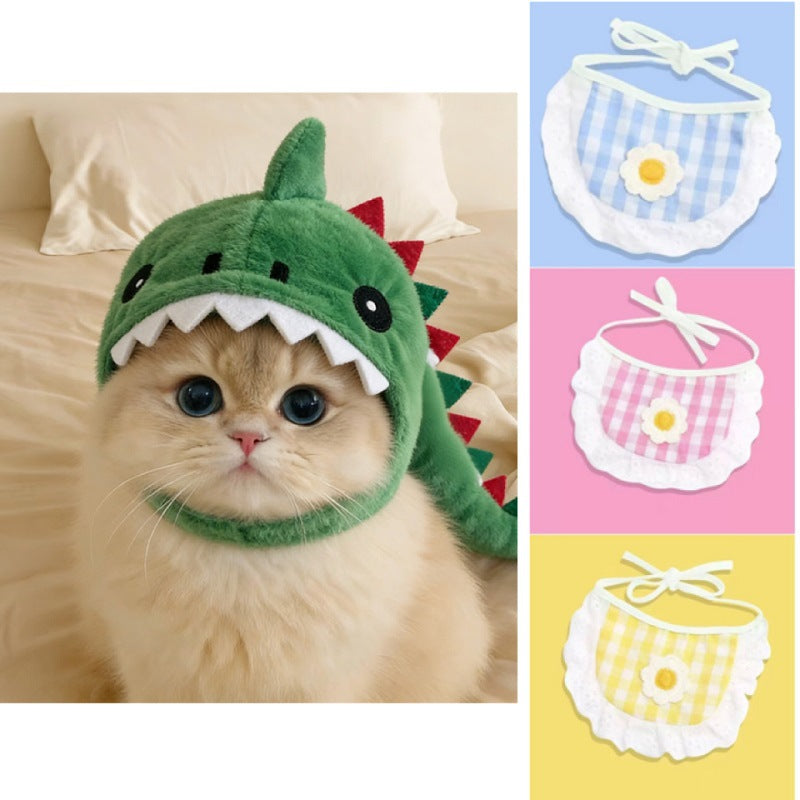 Adjustable Dinosaur Plush Cat Hat