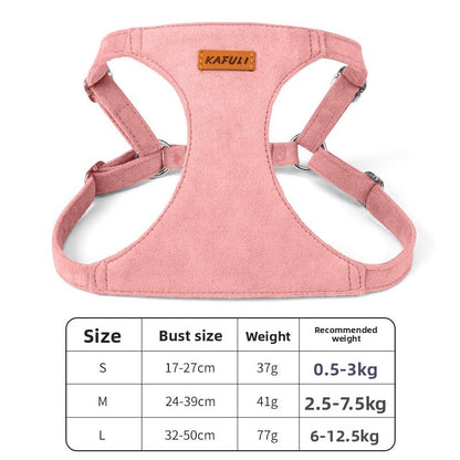 Adjustable Suede Pet Harness Leash for Small Dogs and Cats