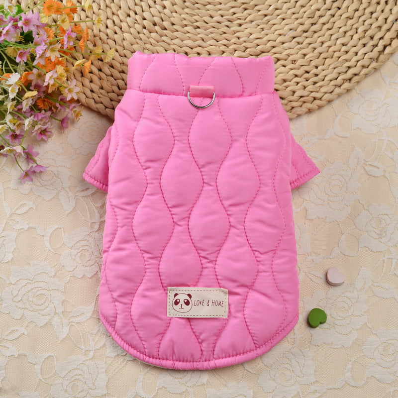 Cross-Border New Autumn and Winter Pet Clothes, Diamond Pattern Cotton Clothes, Warm Dog Clothes, Bread Cotton Clothes, Pet Clothing Wholesale
