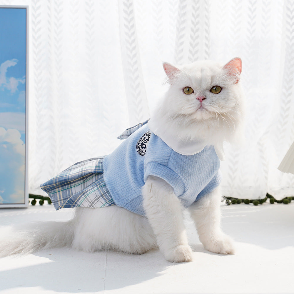 Pet Plaid Dress for Dogs and Cats