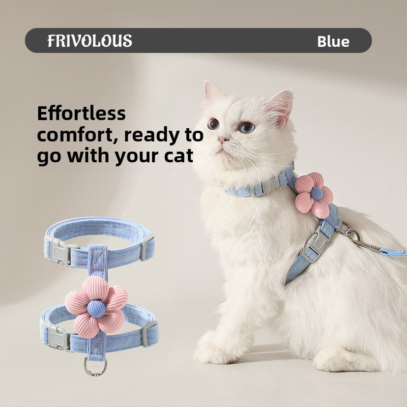 Adjustable Cat Harness Leash with Anti-Escape Design
