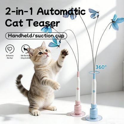 Electric Cat Teaser Wand with Suction Cup