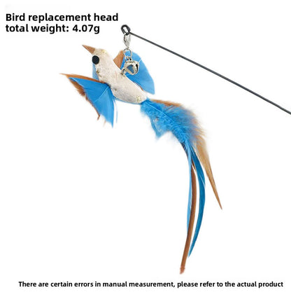 Interactive Cat Teaser Wand with Replaceable Heads
