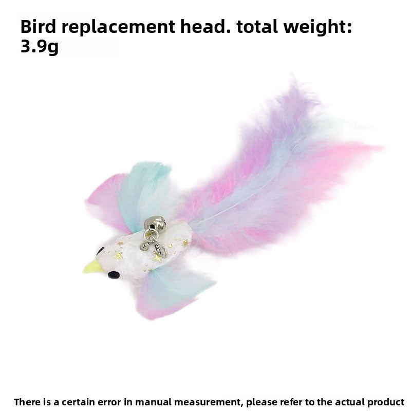 Interactive Cat Teaser Wand with Replaceable Heads