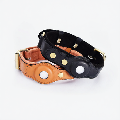 AirTag Dog Collar & Leash Set | Soft Suede AirTag Collar
