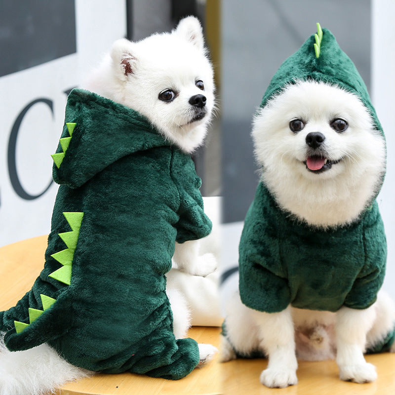 Four-Legged Pet Dinosaur Costume Winter Dog Cat Clothing