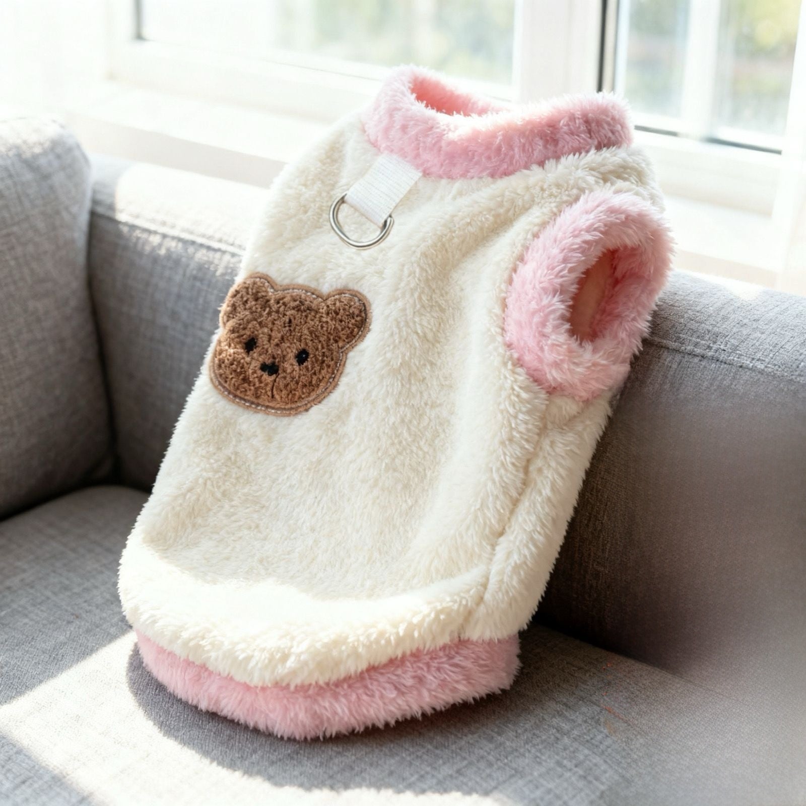 Cartoon Embroidered Plush Pet Vest