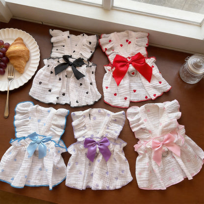 Pet Anti-Shedding Summer Dress with Leash