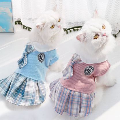 Pet Plaid Dress for Dogs and Cats