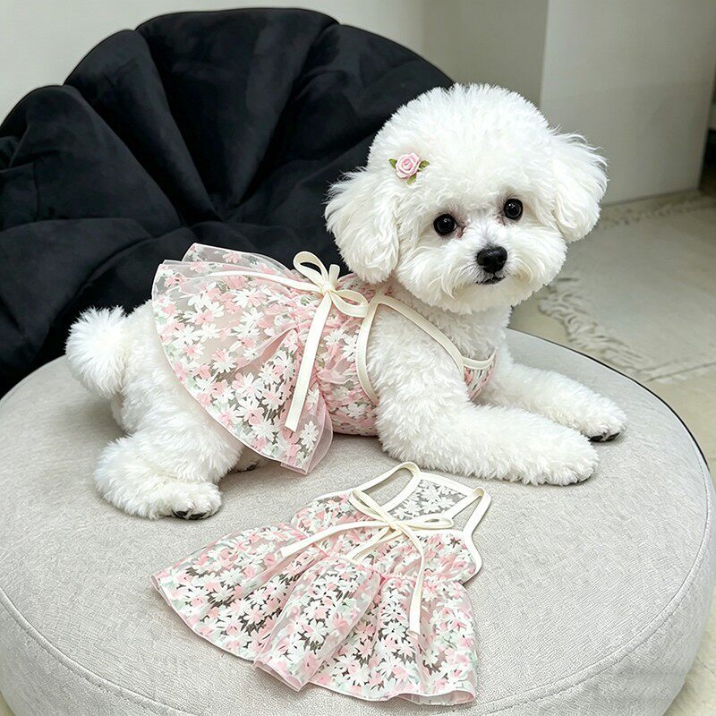 Cherry Blossom Suspender Pet Dress