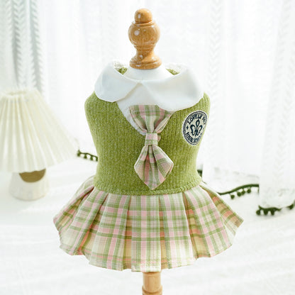 Pet Plaid Dress for Dogs and Cats