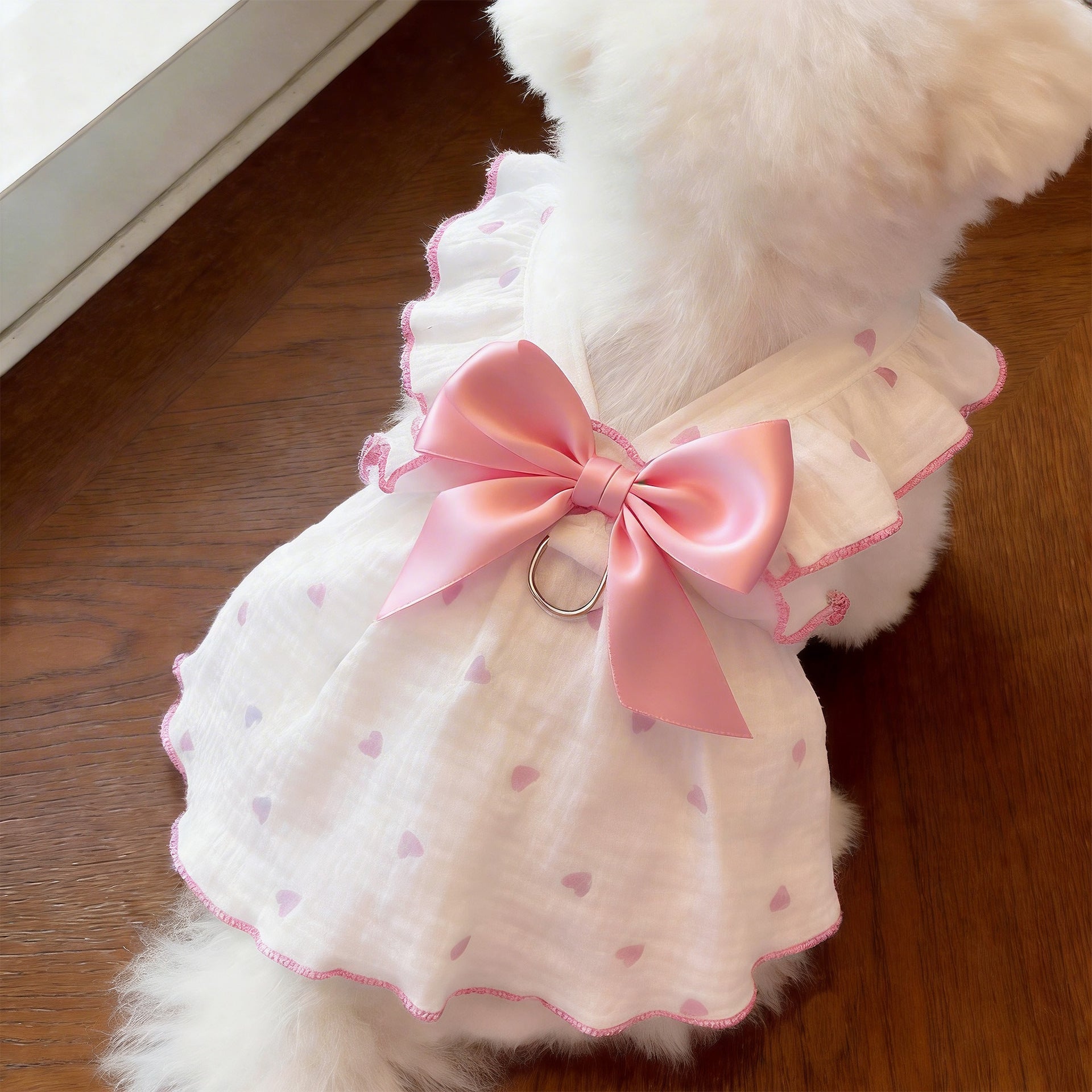 Pet Anti-Shedding Summer Dress with Leash
