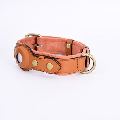 AirTag Dog Collar & Leash Set | Soft Suede AirTag Collar