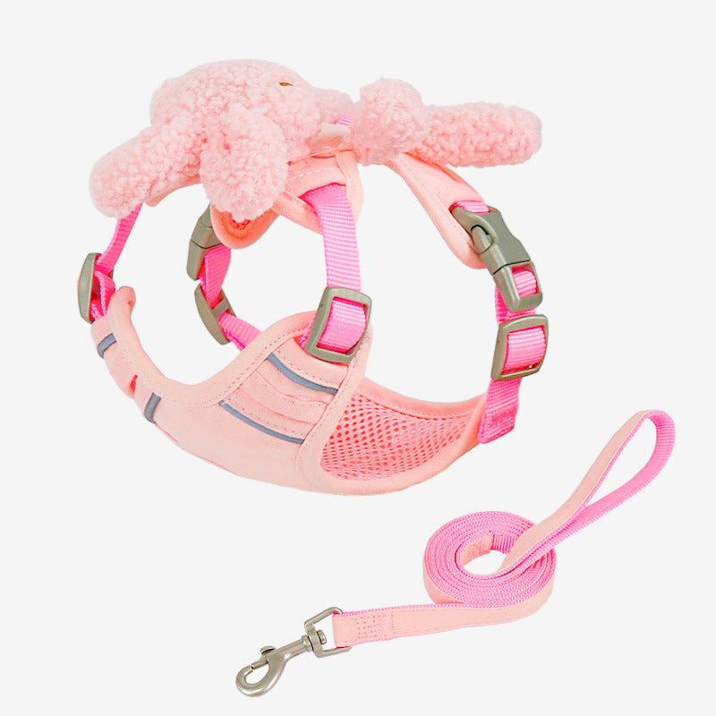 Adjustable Reflective Pet Harness with Leash